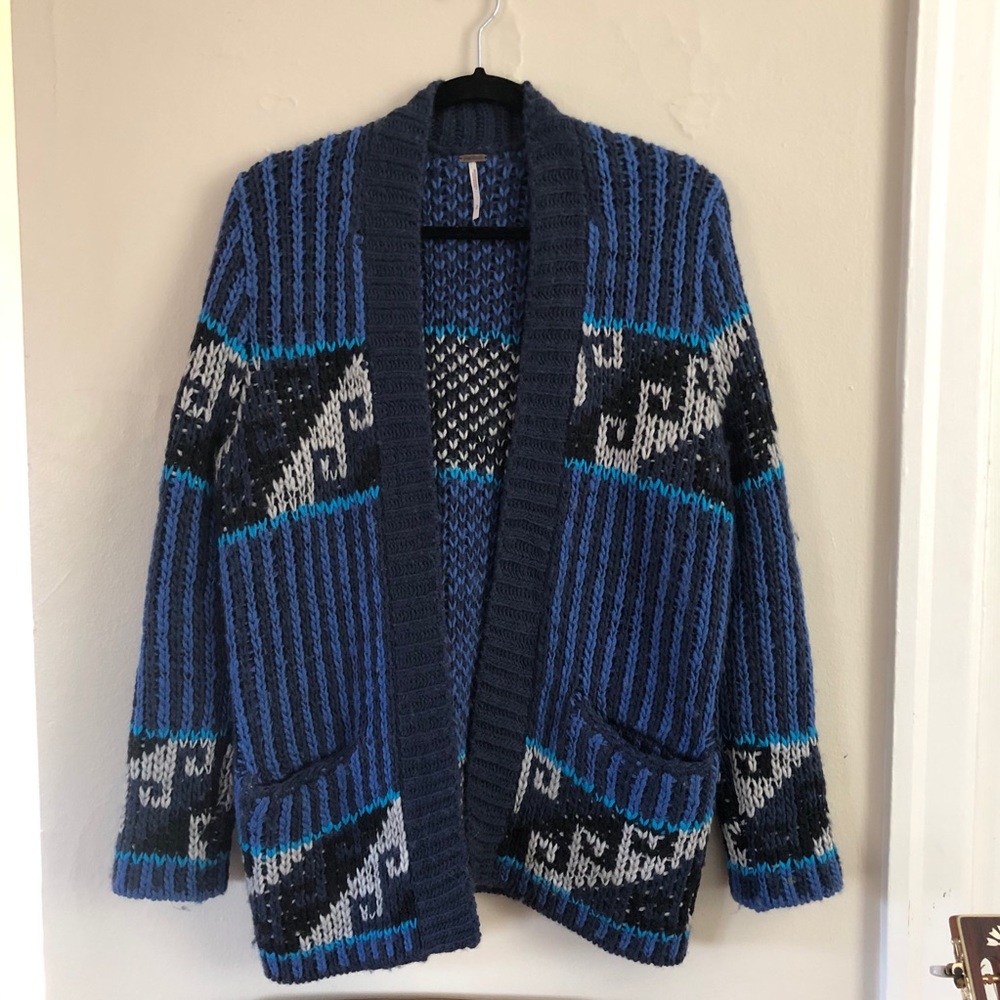 Free People Fair Isle Wool Cardigan